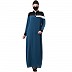 Casual multi-colored A-line abaya- Dark Teal Casual multi-colored A-line abaya- Dark Teal